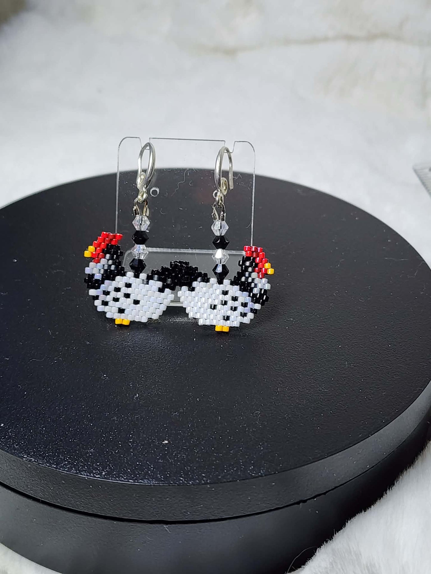 Adorable Chicken beaded earrings