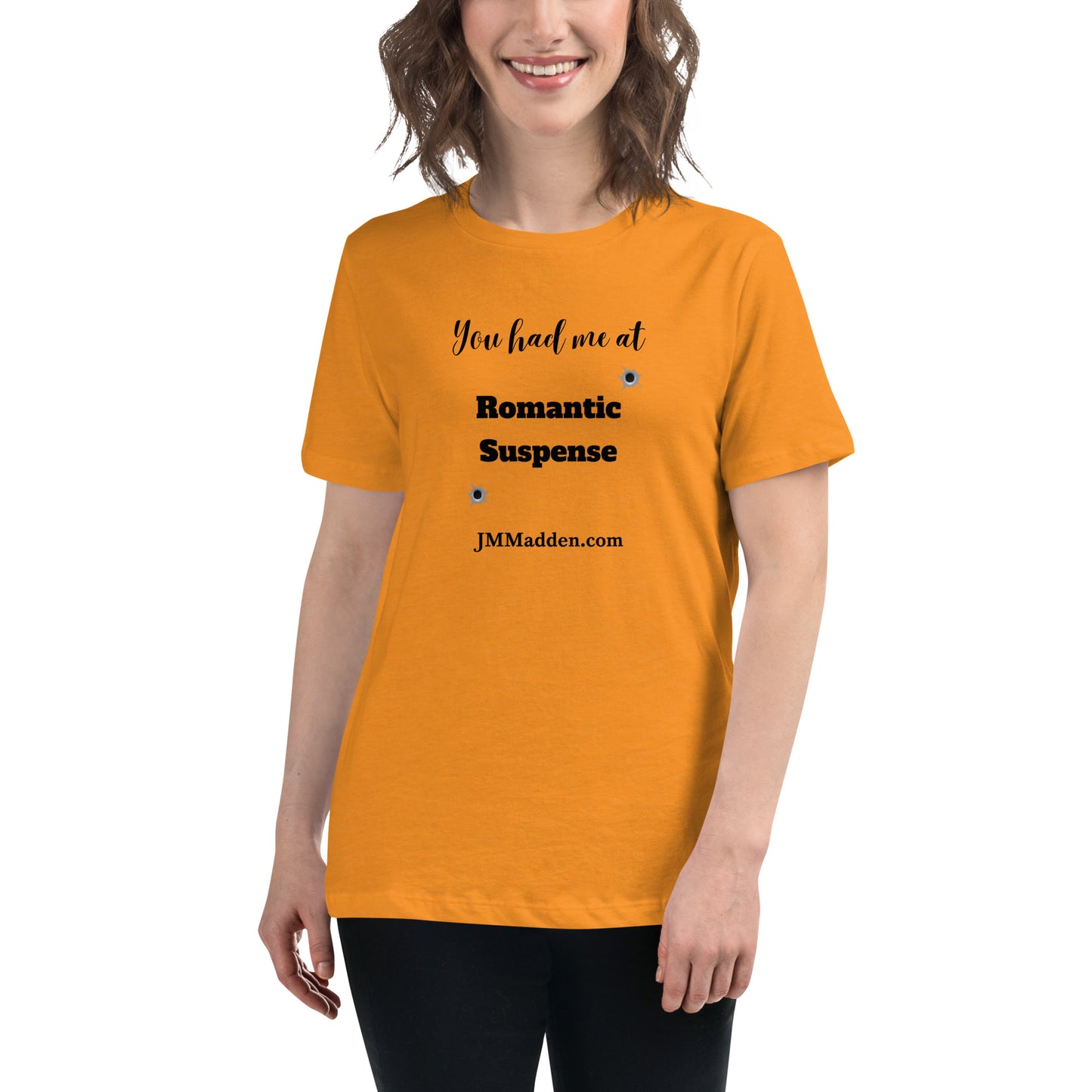 Women's Relaxed T-Shirt You had me at Romantic Suspense- logo