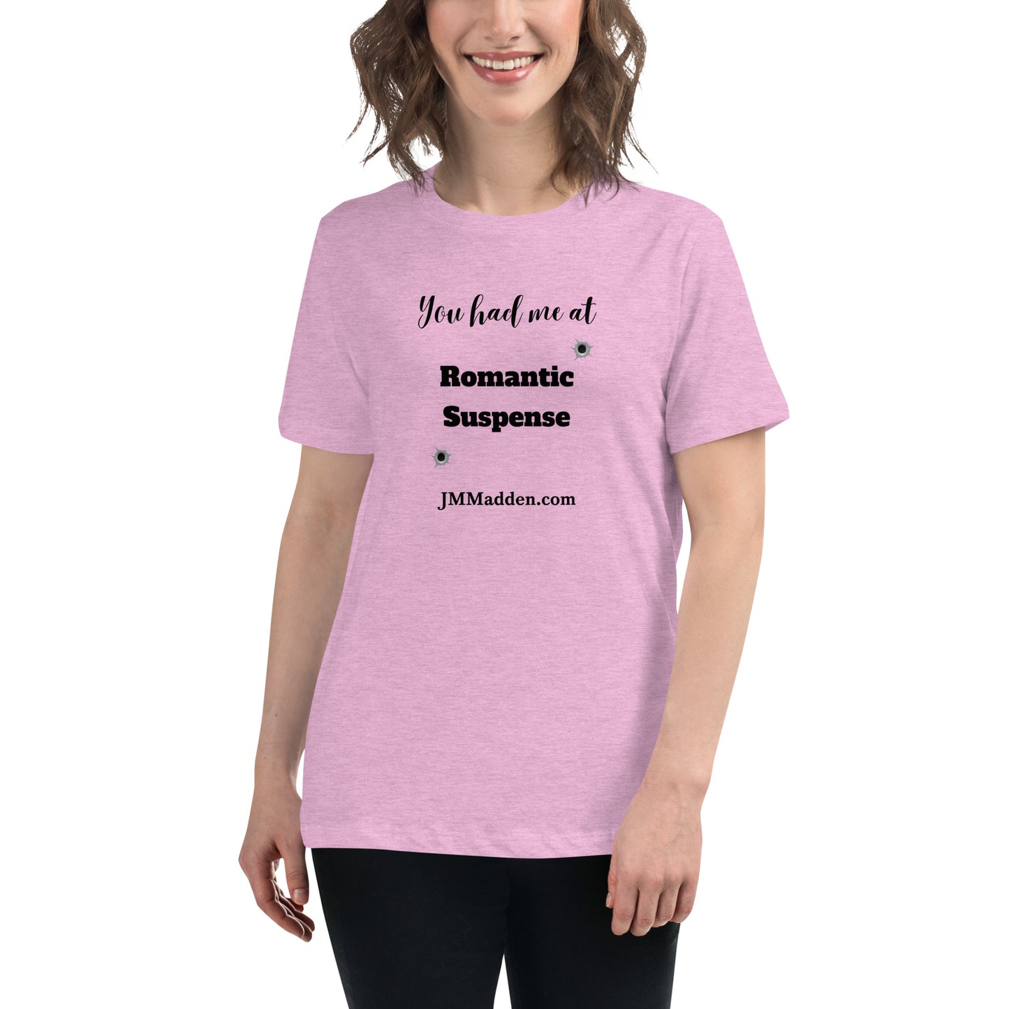 Women's Relaxed T-Shirt You had me at Romantic Suspense- logo