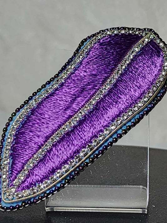 Purple Feather Barrette