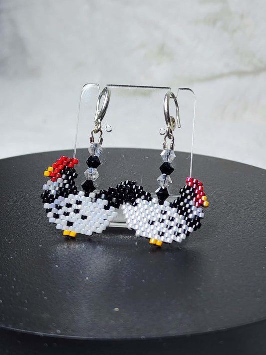 Adorable Chicken beaded earrings