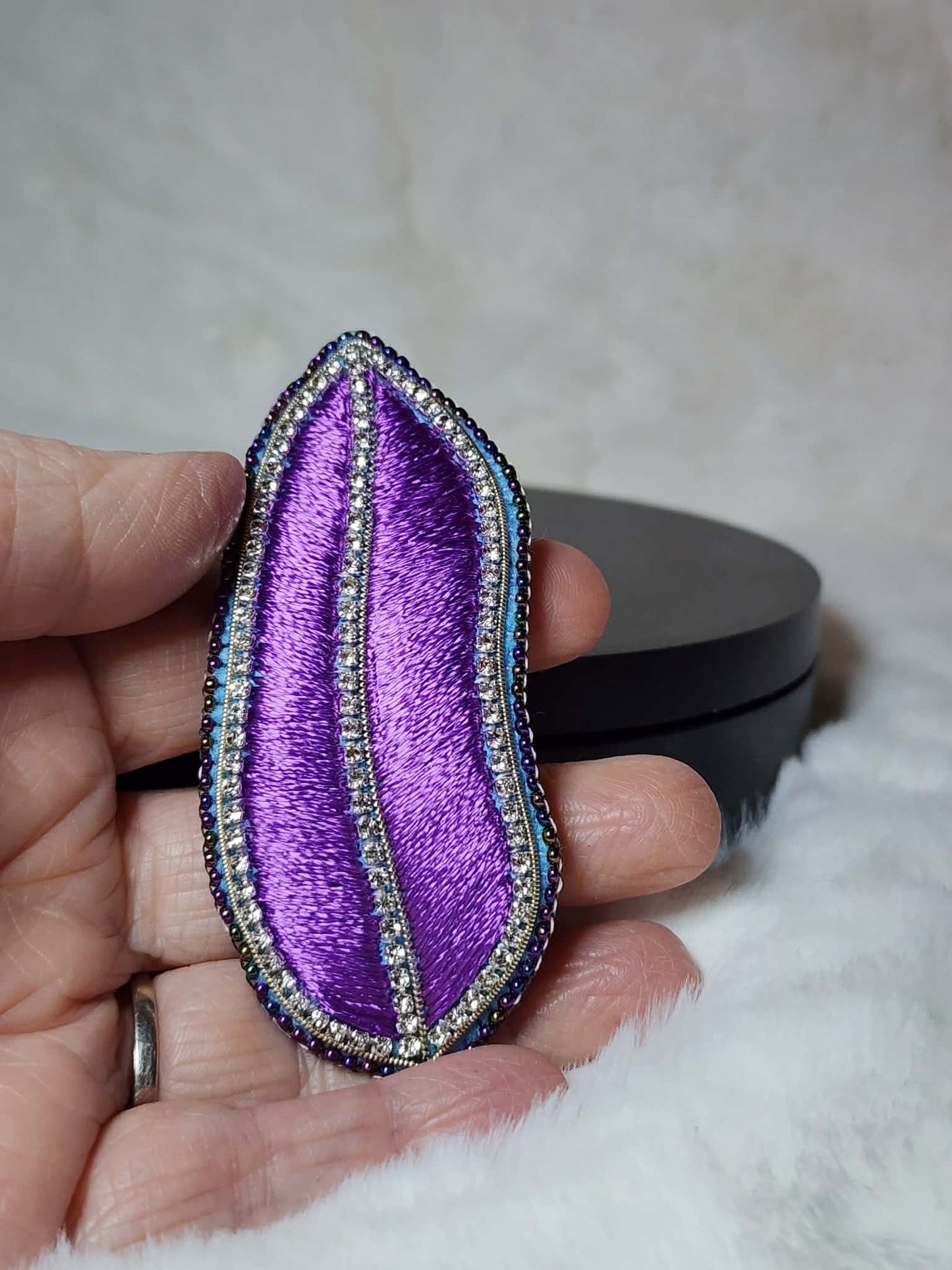 Purple Feather Barrette
